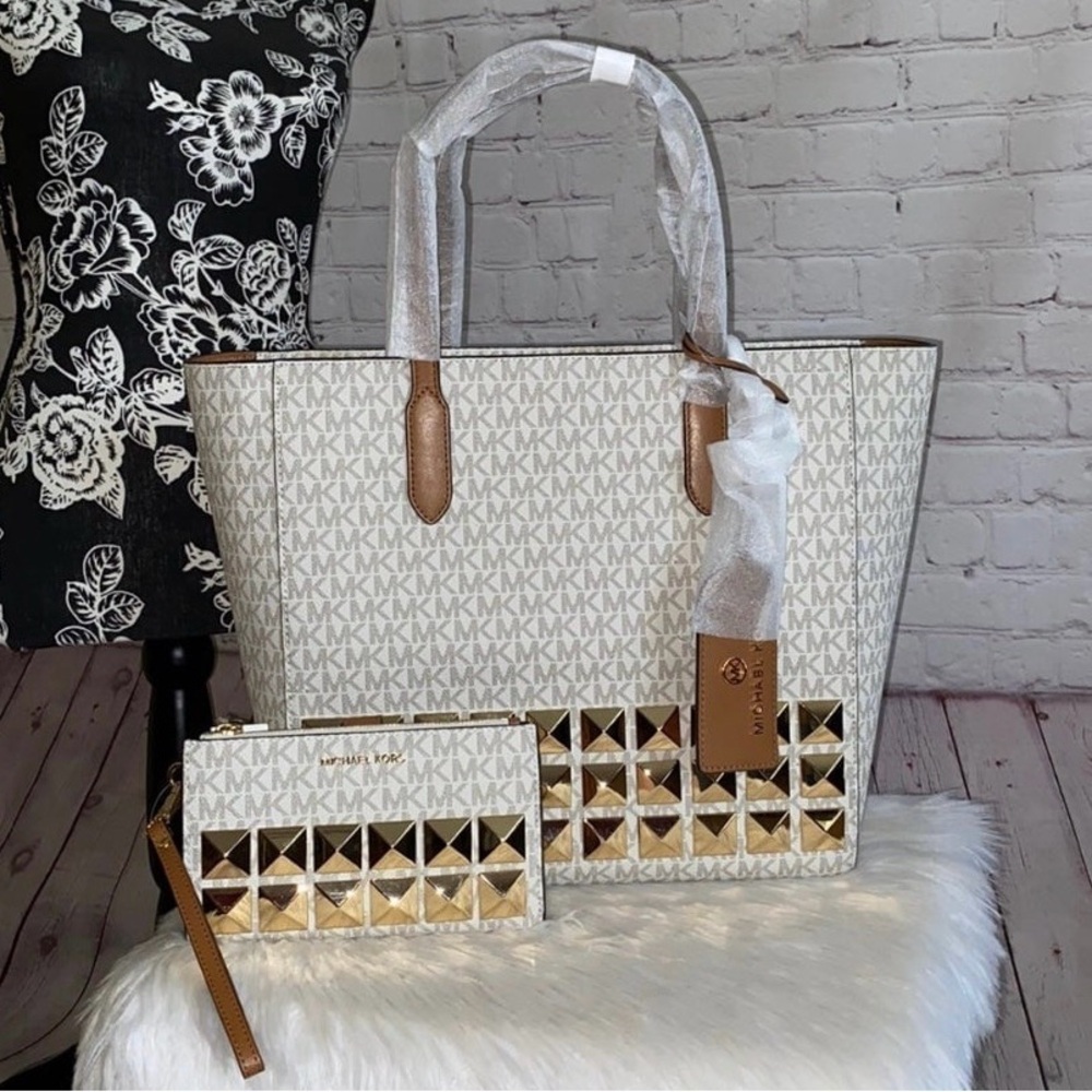 Michael Kors SINCLAIR Tote/JET SET Wristlet 2pc Set